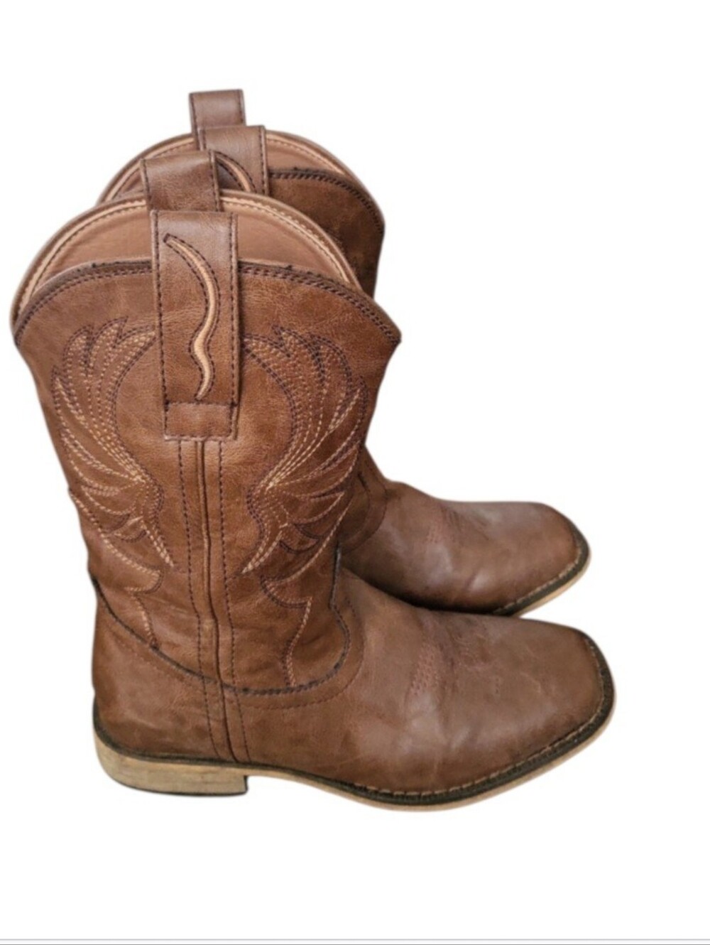 Rollda Children's Brown Leather Cowboy Western Boots Sz 2 ( Kids)